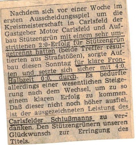 1977 verpassster Aufstieg in Bezirk
