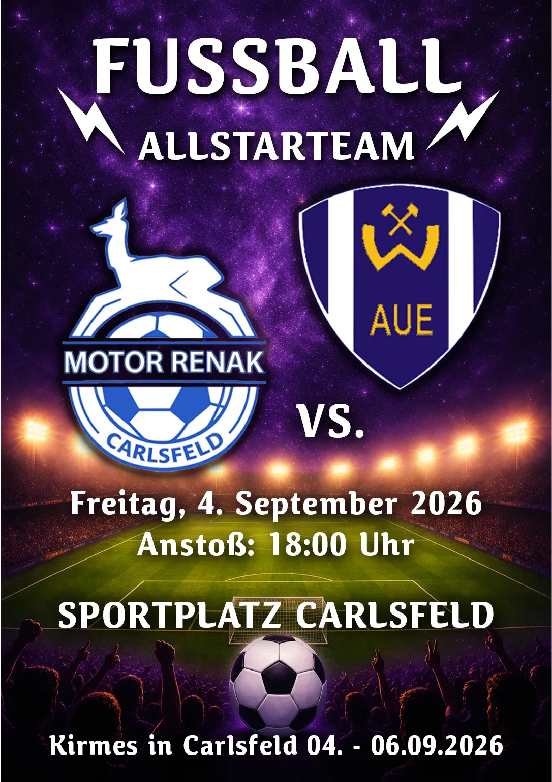 Freundschaftsspiel 04.09.2026 - 18:00 Uhr