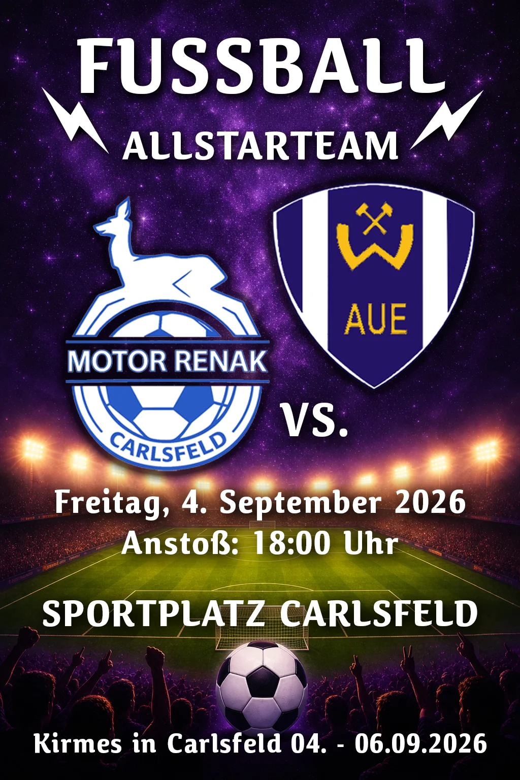 Freundschaftsspiel 04.09.2026 - 18:00 Uhr